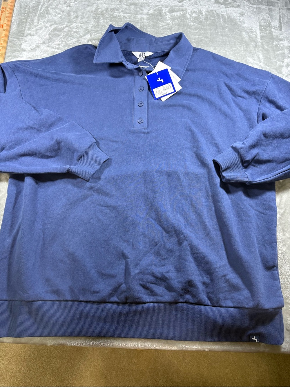 JoyLab French Terry Polo Sweatshirt XXL NWT - Picture 2 of 4
